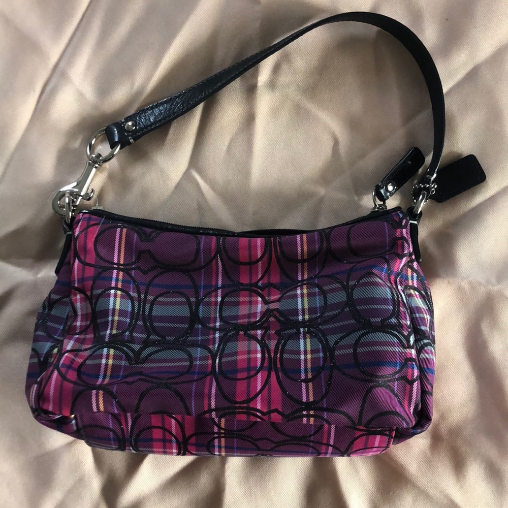 NWOT Small Coach pink plaid
